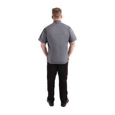 Chef Works Unisex Springfield Lightweight Short Sleeve Zipper Coat Ink Blue Size M BB267-M
