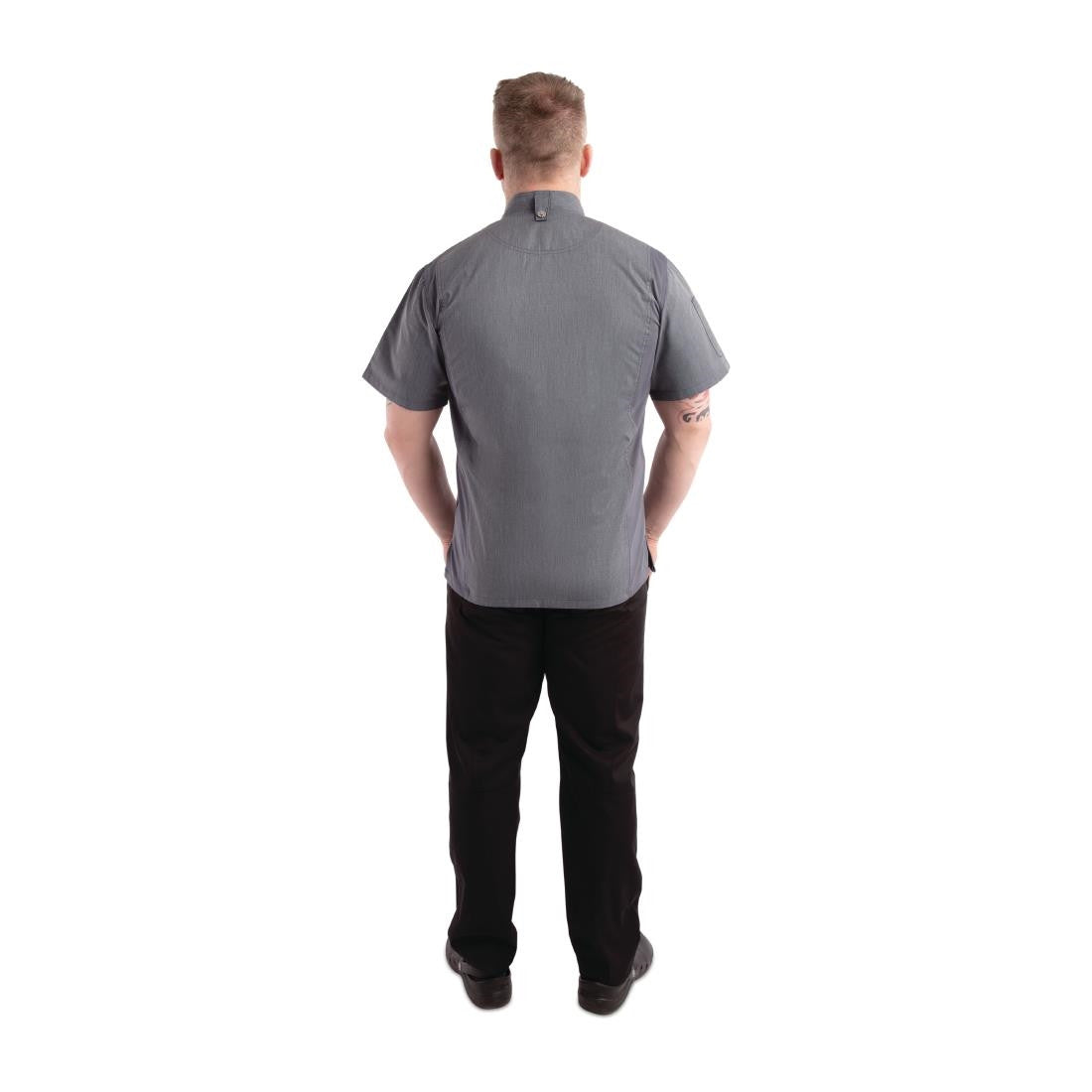 Chef Works Unisex Springfield Lightweight Short Sleeve Zipper Coat Ink Blue Size XL BB267-XL