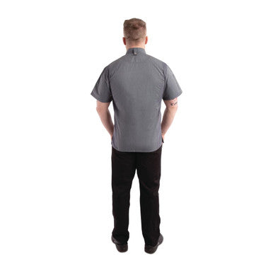 Chef Works Unisex Springfield Lightweight Short Sleeve Zipper Coat Ink Blue Size XL BB267-XL