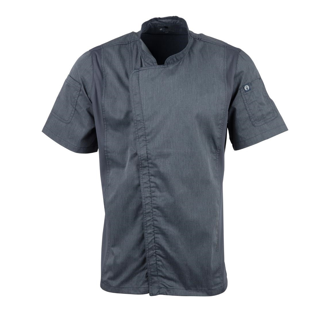 Chef Works Unisex Springfield Lightweight Short Sleeve Zipper Coat Ink Blue Size XS BB267-XS