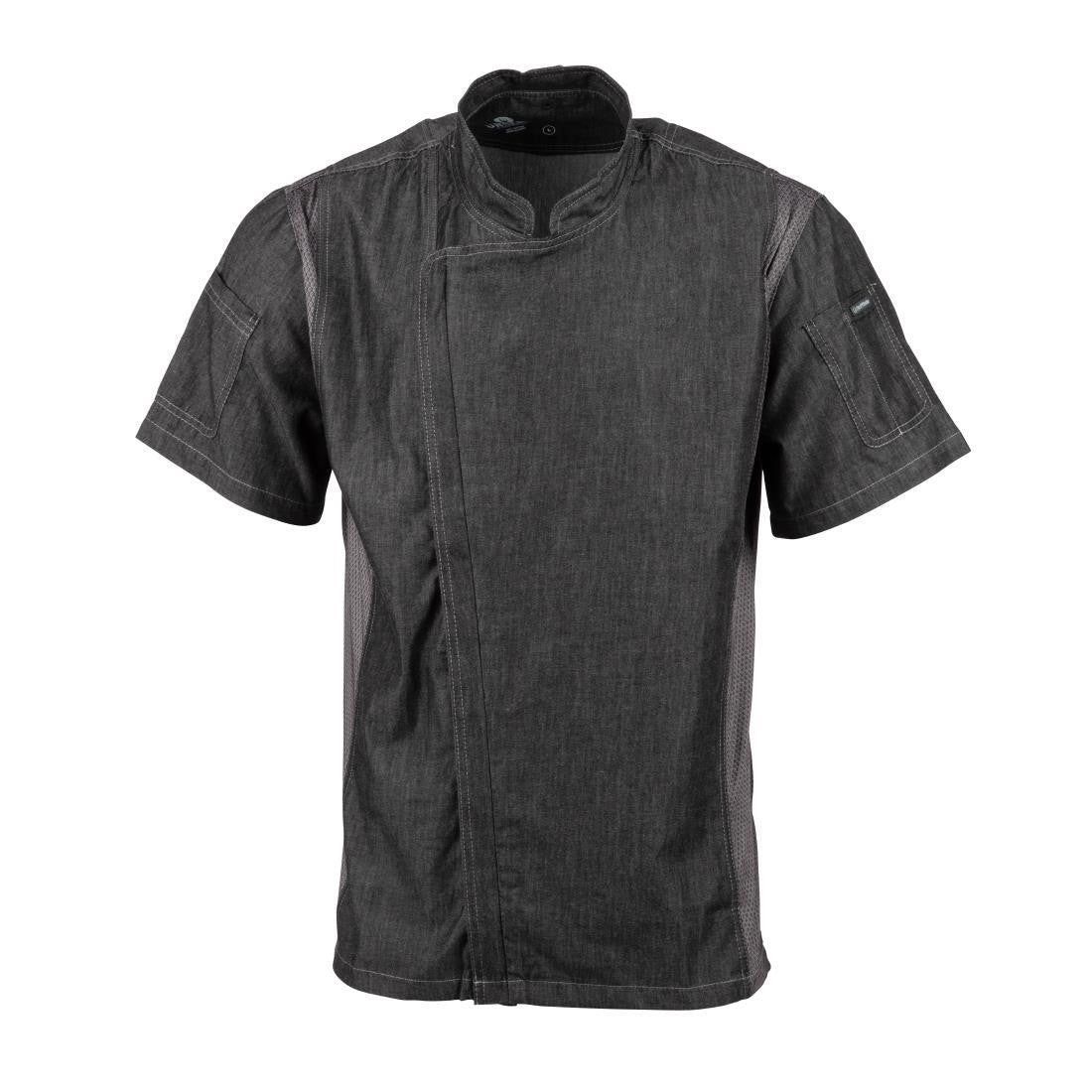 Chef Works Urban Delancey Short Sleeve Denim Chefs Jacket Size M BB270-M