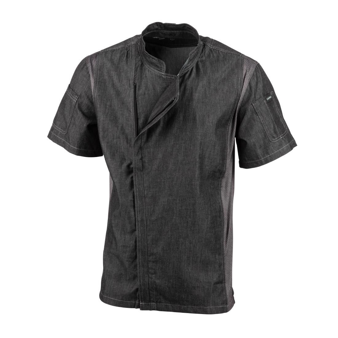 Chef Works Urban Delancey Short Sleeve Denim Chefs Jacket Size M BB270-M