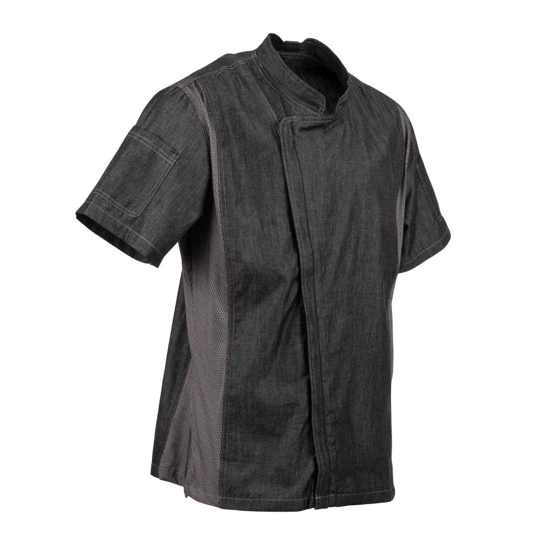 Chef Works Urban Delancey Short Sleeve Denim Chefs Jacket Size M BB270-M