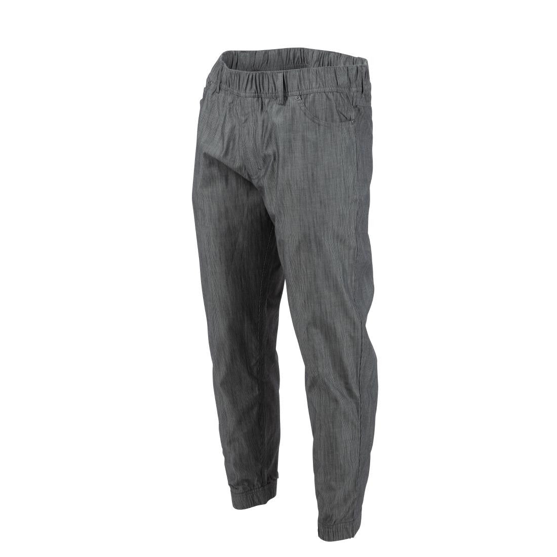 Chef Works Urban Jogger 257 Black and White Fine Stripe Size L BB300-L