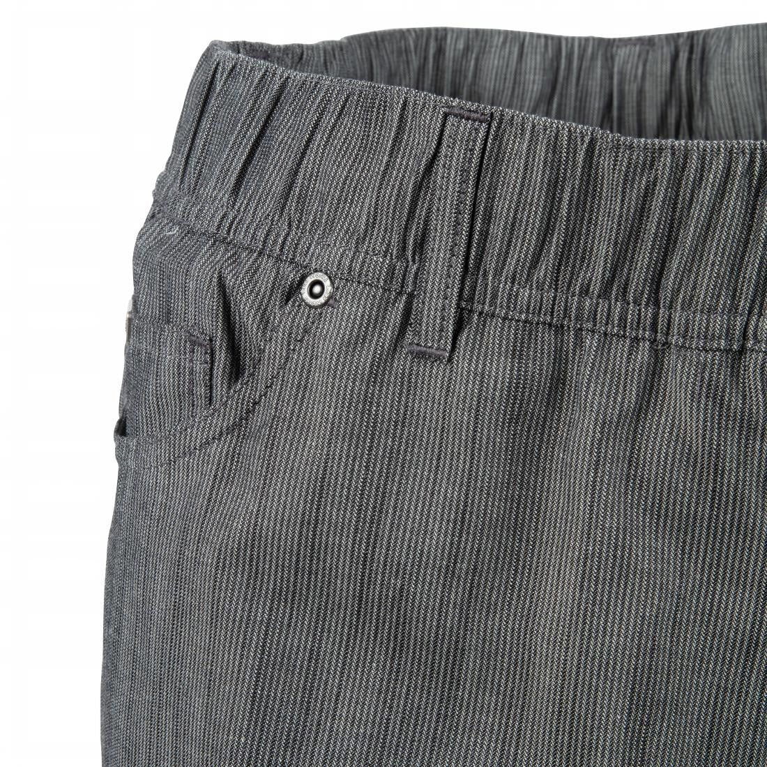 Chef Works Urban Jogger 257 Black and White Fine Stripe Size L BB300-L