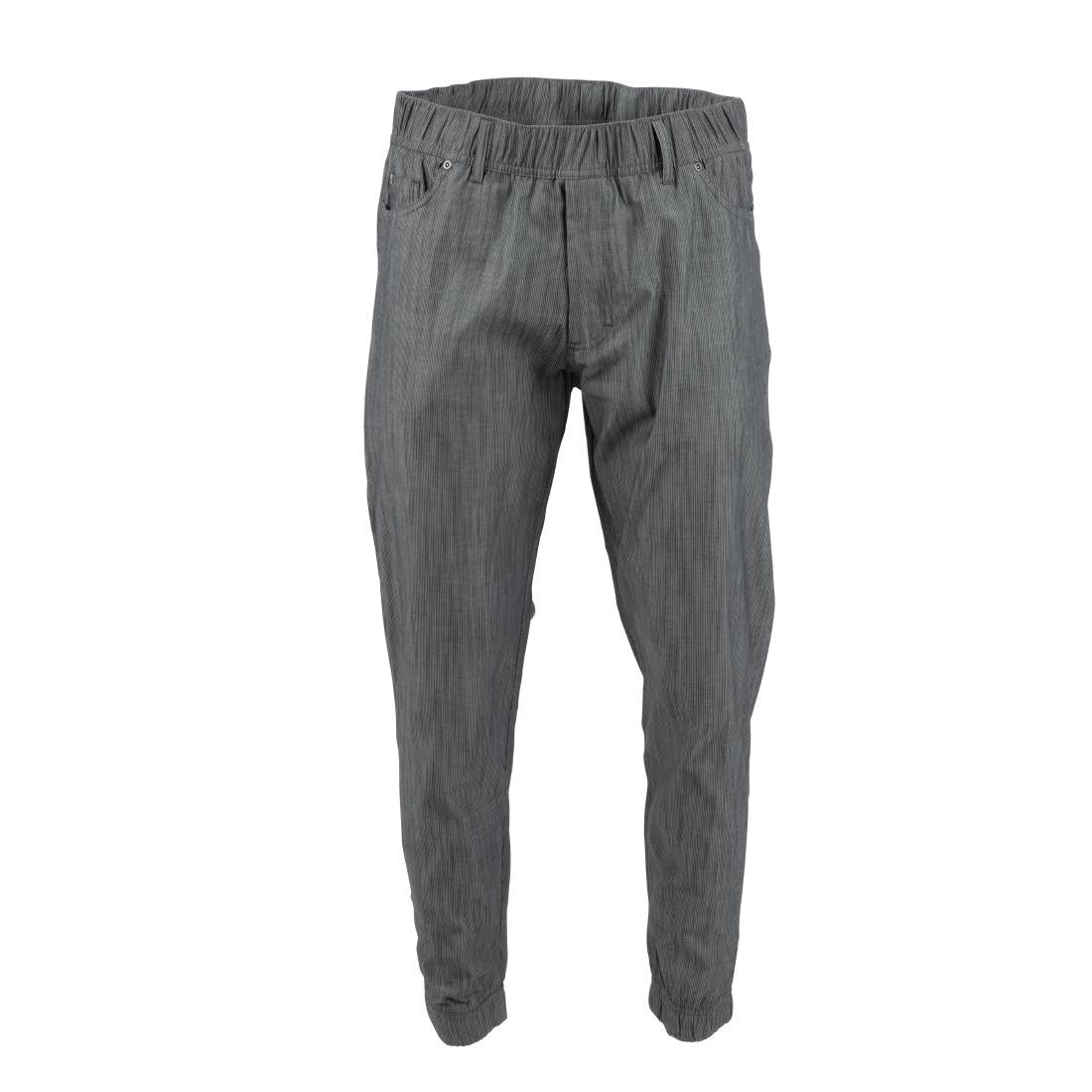 Chef Works Urban Jogger 257 Black and White Fine Stripe Size M BB300-M