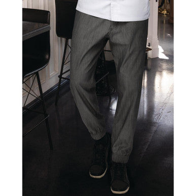 Chef Works Urban Jogger 257 Black and White Fine Stripe Size S BB300-S
