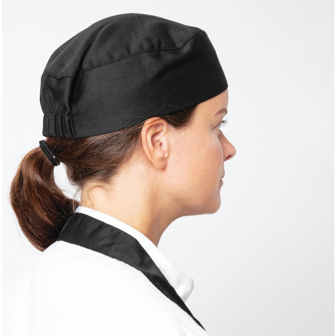 Nisbets Essentials Chef Skull Caps Black (Pack of 2) BB476