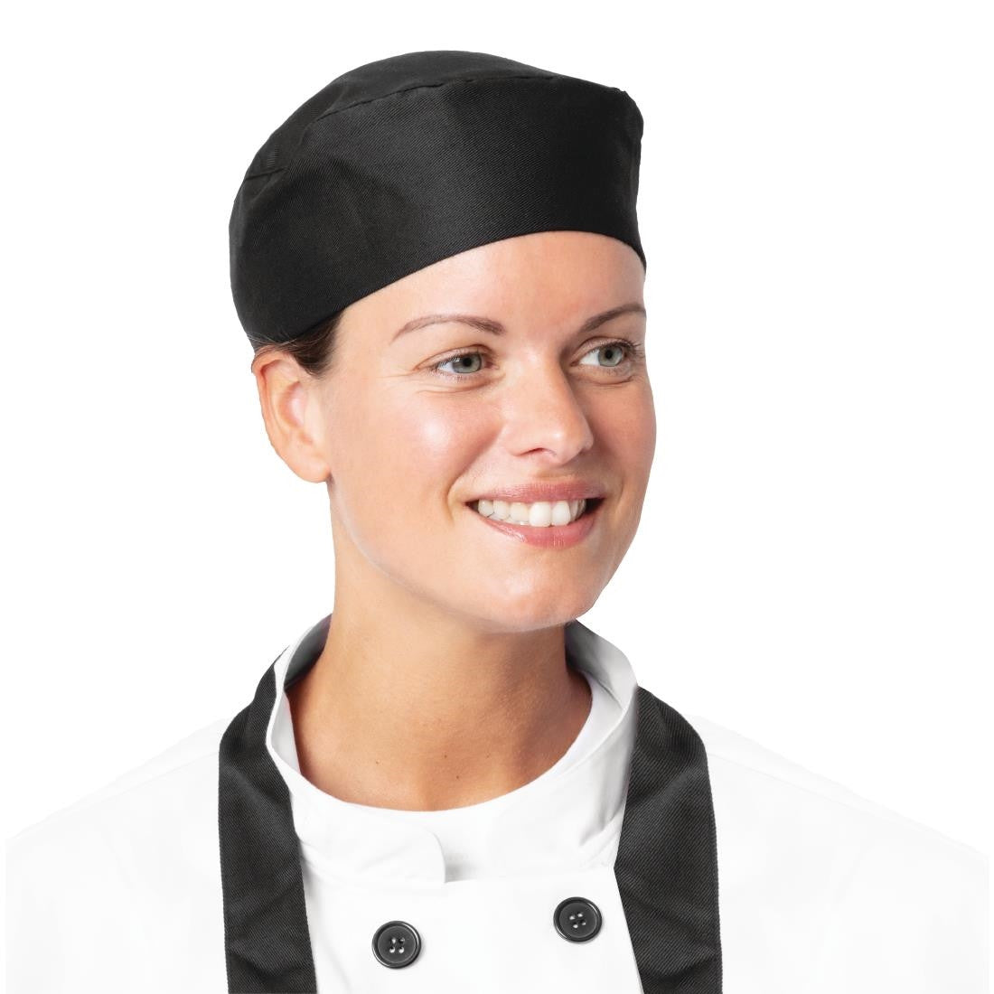 Nisbets Essentials Chef Skull Caps Black (Pack of 2) BB476