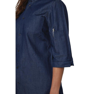 Southside NY Queens Womens Denim Lightweight Chefs Shirt Size XS BA003-XS