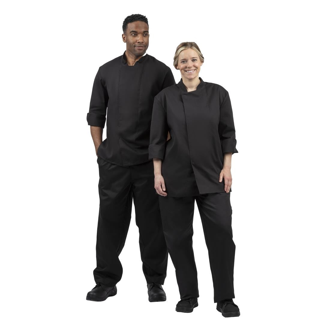 Whites Unisex Atlanta Chef Jacket Black Teflon Size L BB577-L