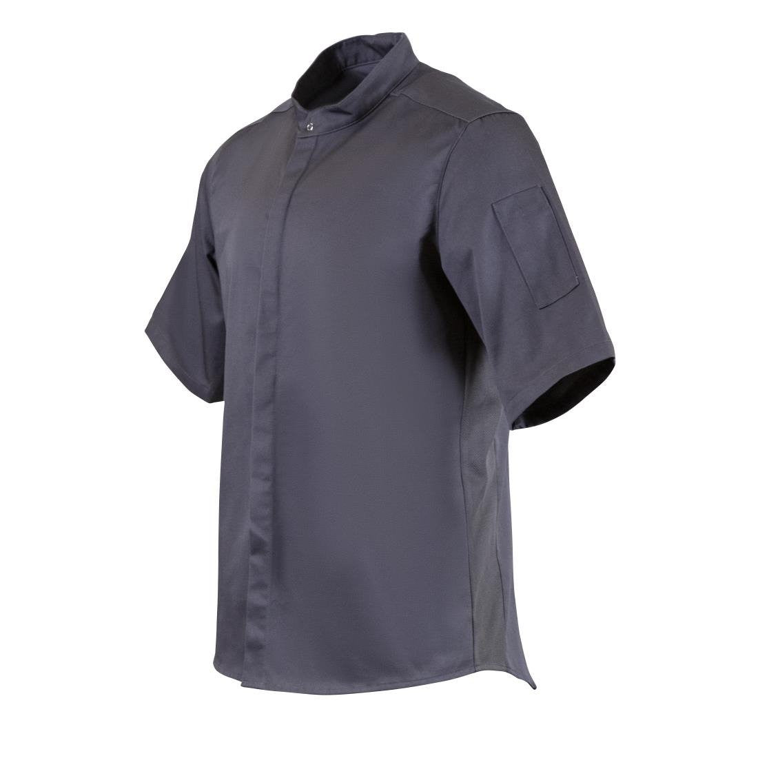 Southside Band Collar Chefs Jacket Charcoal Size XL BB712-XL