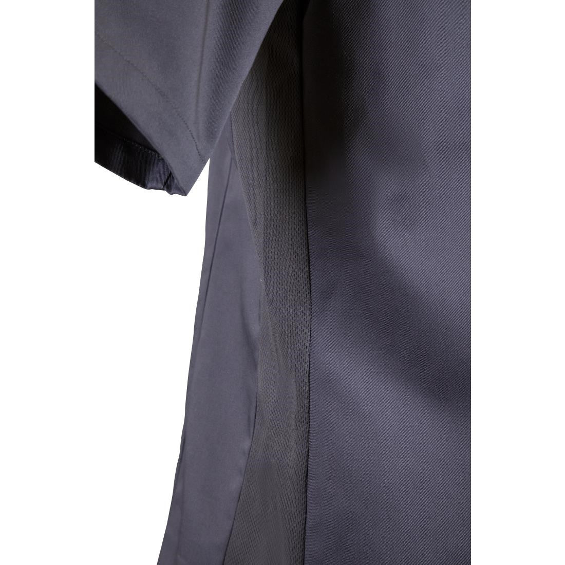 Southside Band Collar Chefs Jacket Charcoal Size S BB712-S
