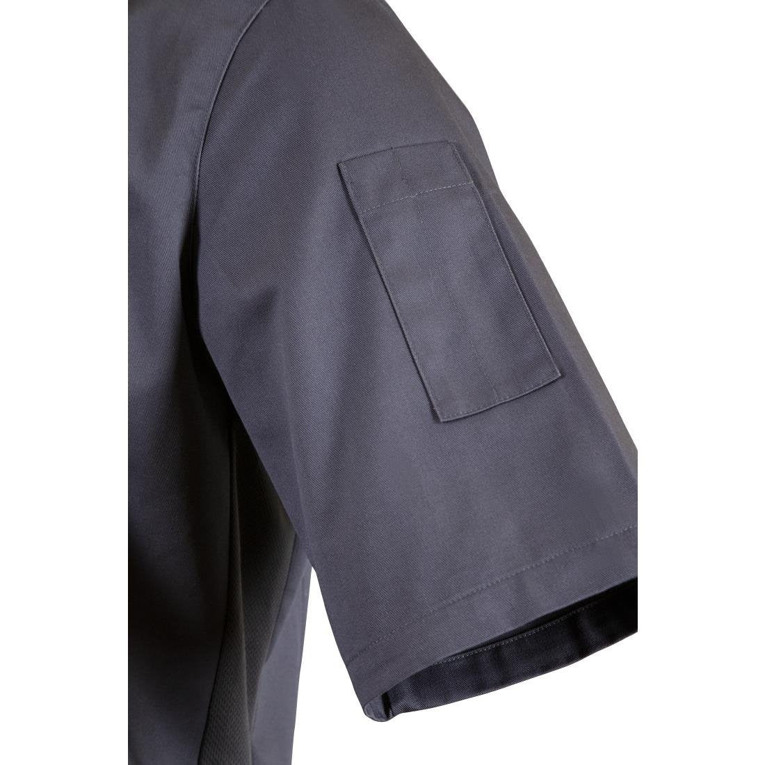 Southside Band Collar Chefs Jacket Charcoal Size S BB712-S