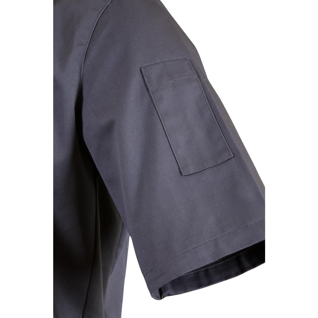 Southside Band Collar Chefs Jacket Charcoal Size XL BB712-XL