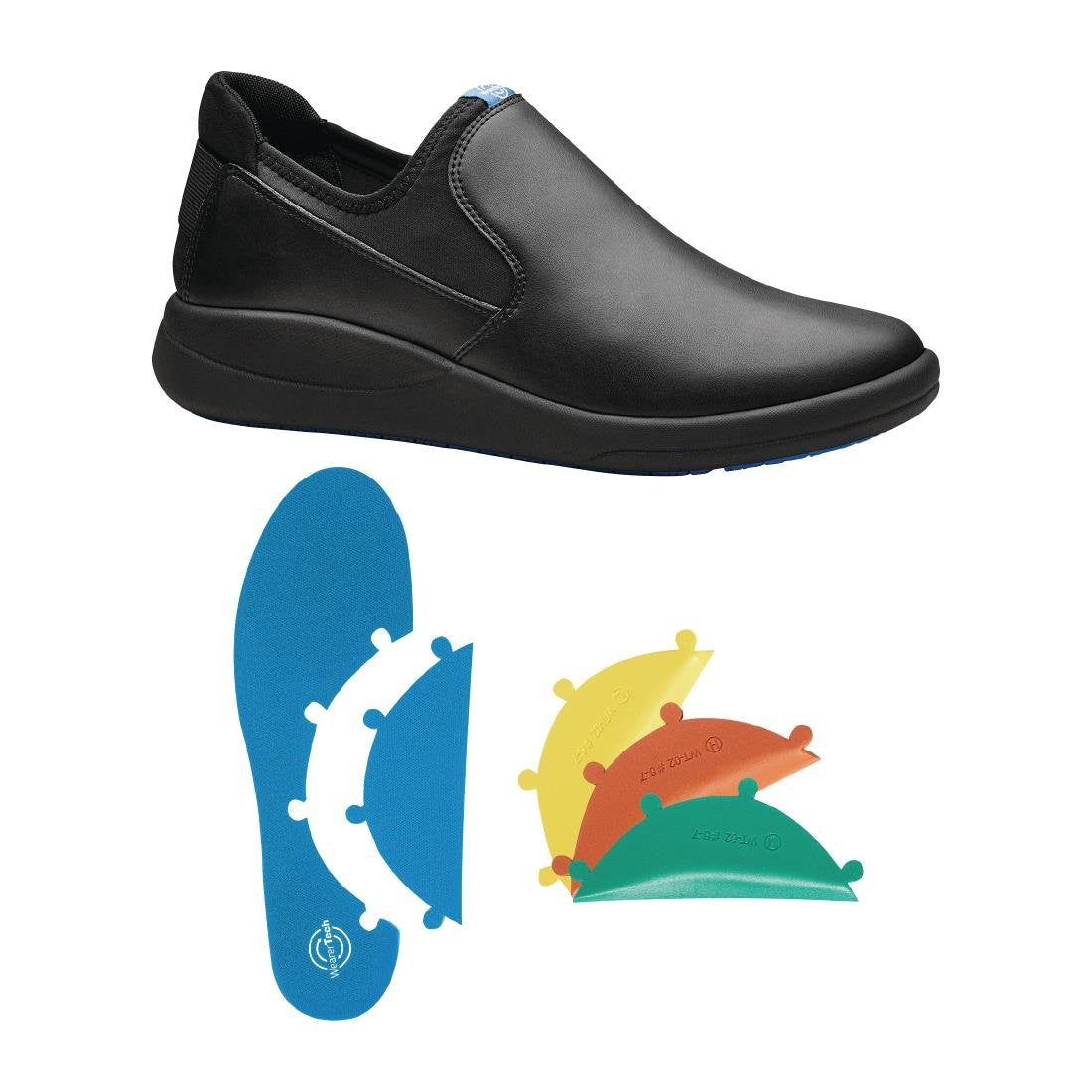 WearerTech Vitalise Slip on Shoe Black/Black with Modular Insole Size 46 BB741-46