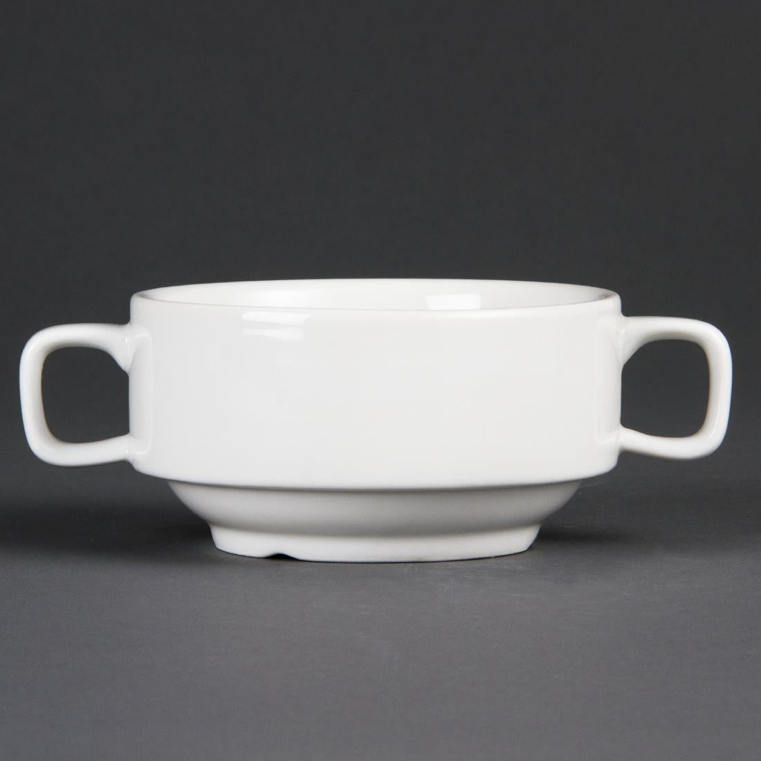 Olympia Whiteware Soup Bowls With Handles 400ml 6 Pack C239