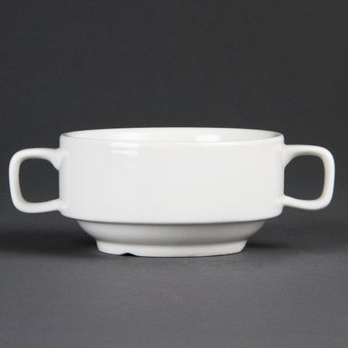 Olympia Whiteware Soup Bowls With Handles 400ml 6 Pack C239