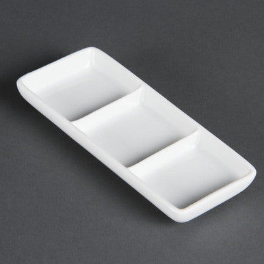 Olympia Whiteware 3 Section Dishes 12 Pack C336