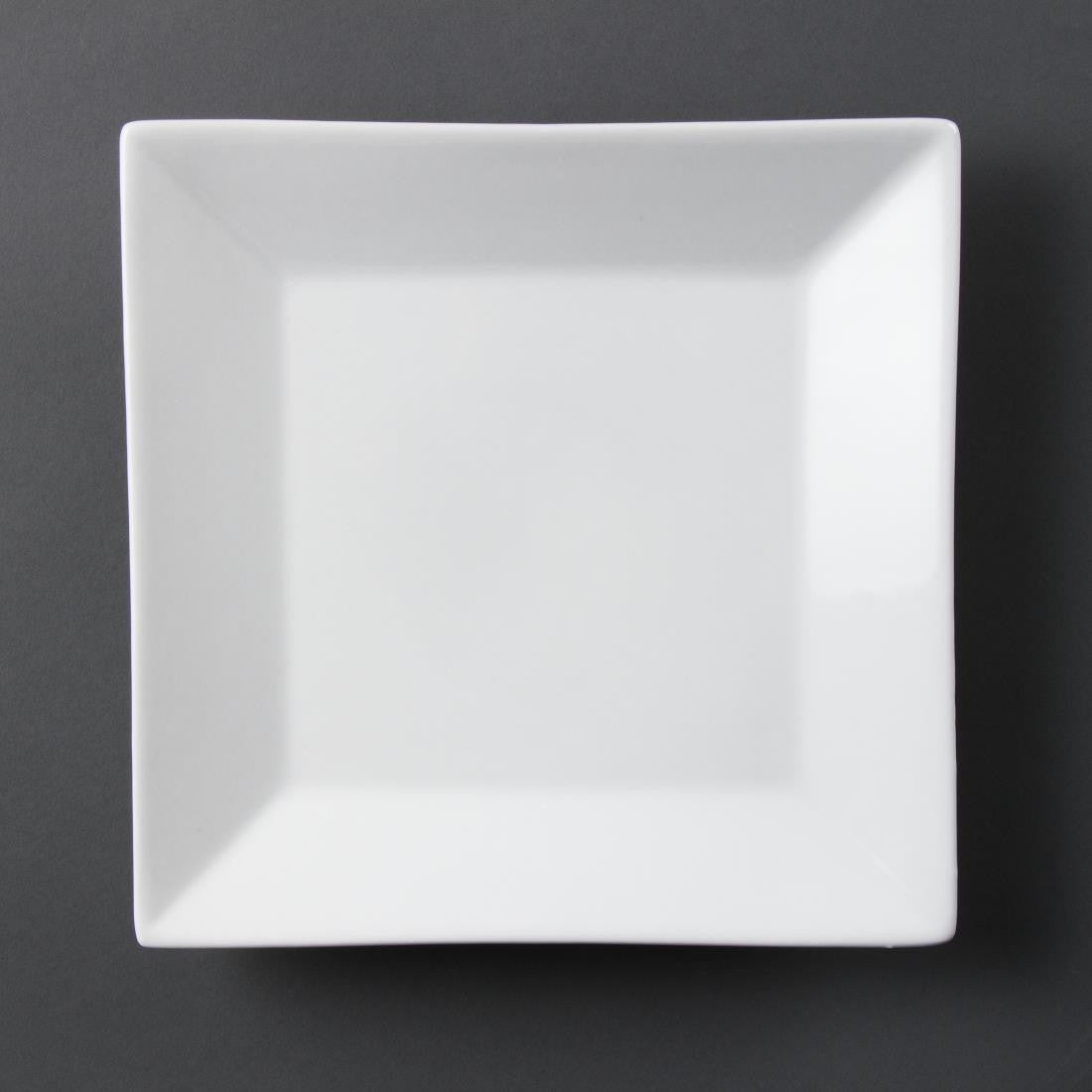 Olympia Whiteware Square Plates Wide Rim 250mm 6 Pack C360