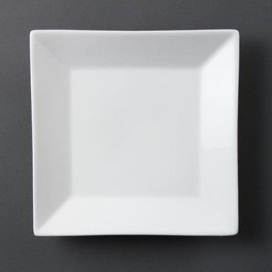 Olympia Whiteware Square Plates Wide Rim 250mm 6 Pack C360
