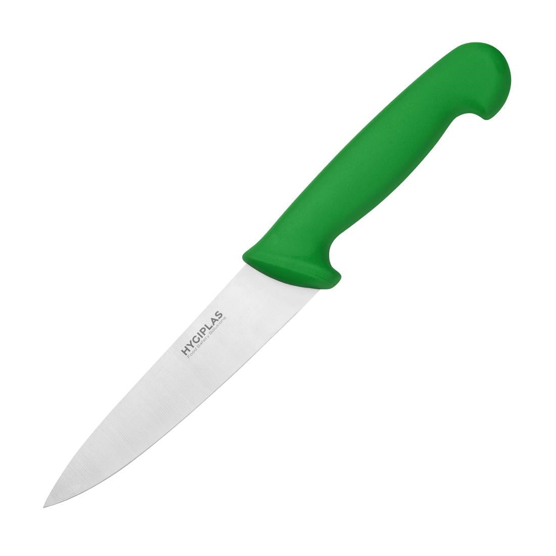 Hygiplas Chef Knife Green 16cm side view.