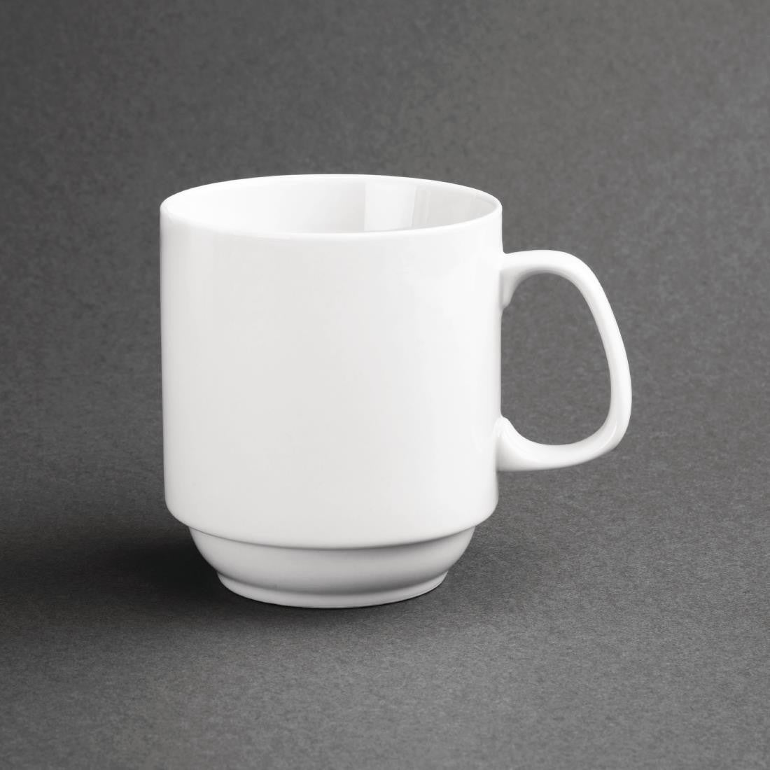 Olympia Whiteware Stacking Mugs 284ml 10oz 12 Pack CB461