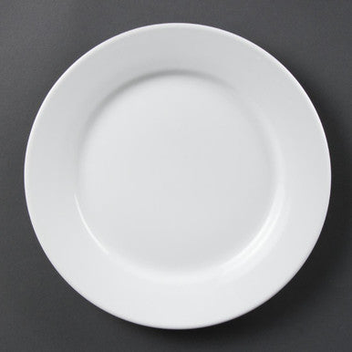 Olympia Whiteware Wide Rimmed Plates 250mm 12 Pack CB481
