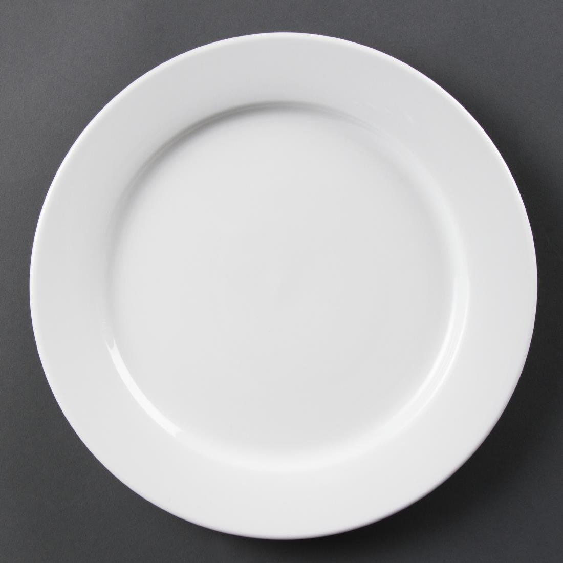 Olympia Whiteware Wide Rimmed Plates 280mm 6 Pack CB482