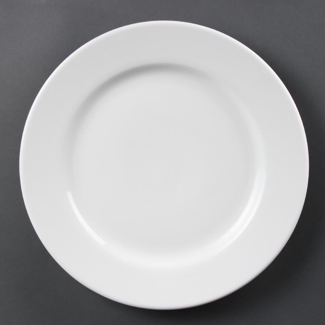 Olympia Whiteware Wide Rimmed Plates 310mm 6 Pack CB483