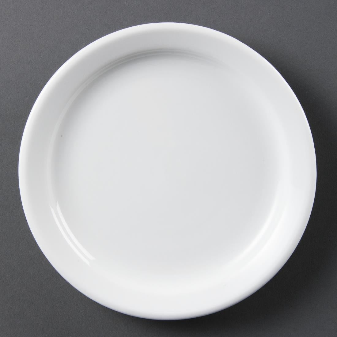 Olympia Whiteware Narrow Rimmed Plates 180mm 12 Pack CB487