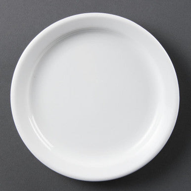 Olympia Whiteware Narrow Rimmed Plates 180mm 12 Pack CB487