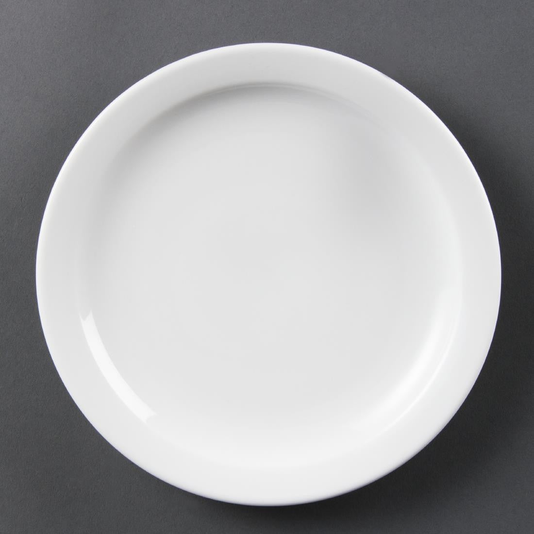 Olympia Whiteware Narrow Rimmed Plates 202mm 12 Pack CB488