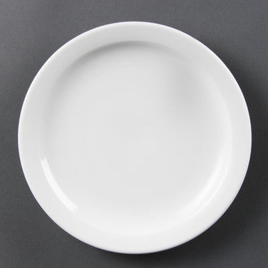 Olympia Whiteware Narrow Rimmed Plates 202mm 12 Pack CB488