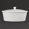 Olympia Whiteware Oval Casserole Dish with Lid 2.2Ltr CB712