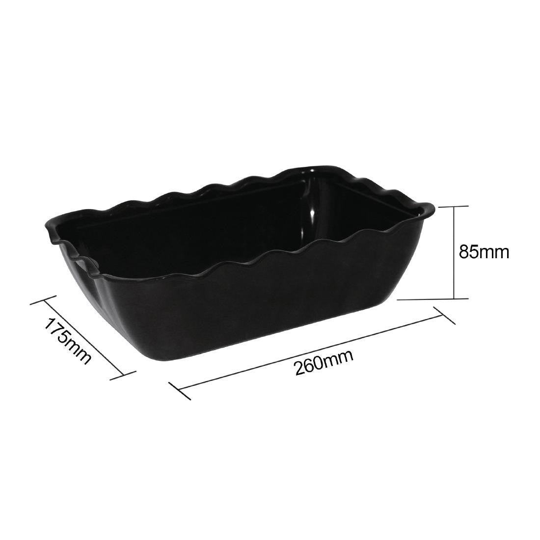 Olympia Kristallon Salad Crock 2Ltr Black CB753