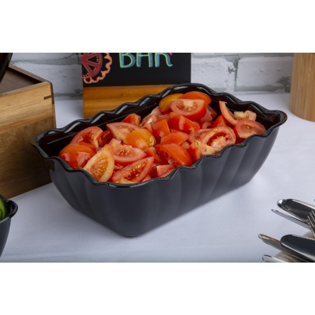 Olympia Kristallon Salad Crock 2Ltr Black CB753