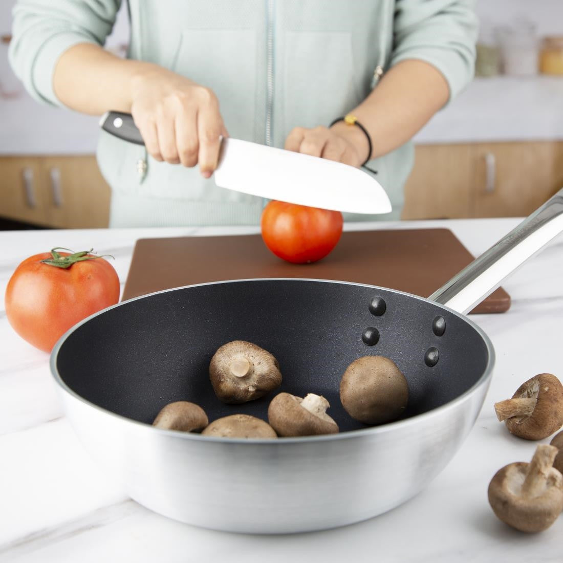 Vogue Non Stick Induction Flared Saute Pan 240mm CB904