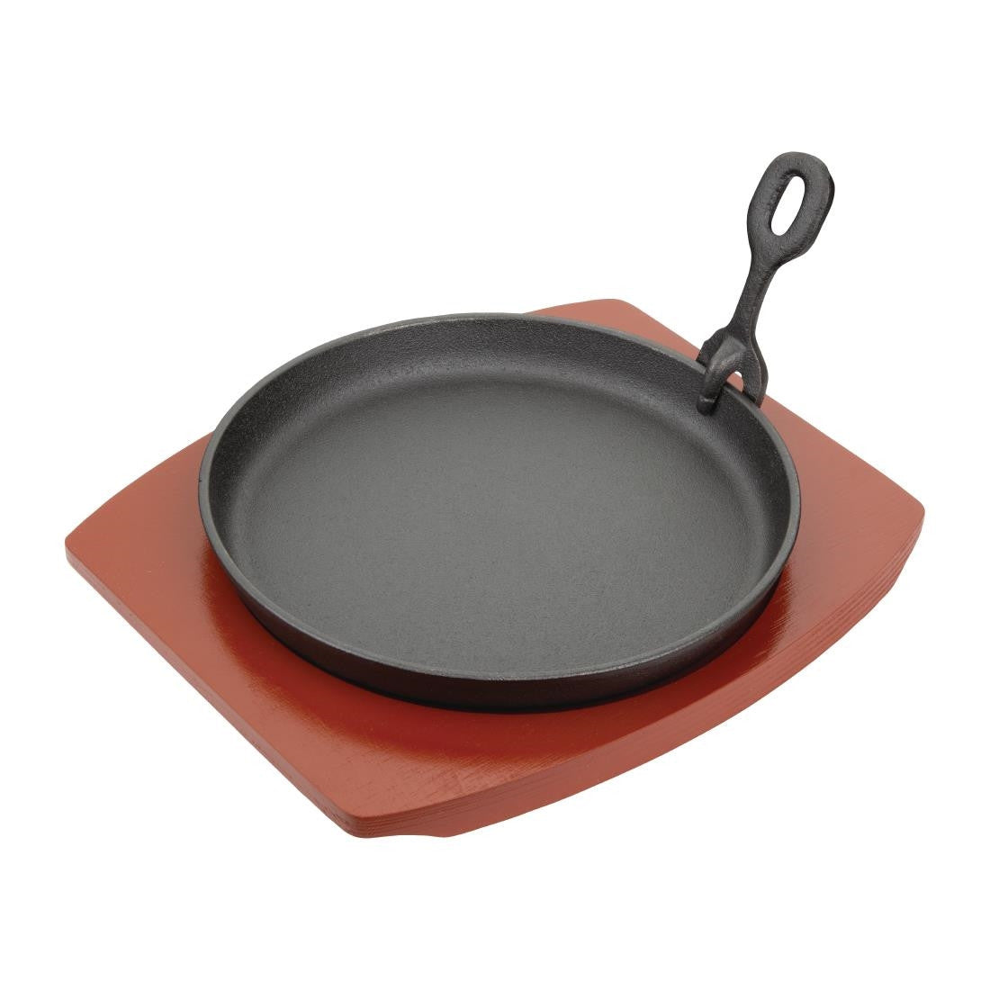 Olympia Cast Iron Round Sizzler with Wooden Stand CC311