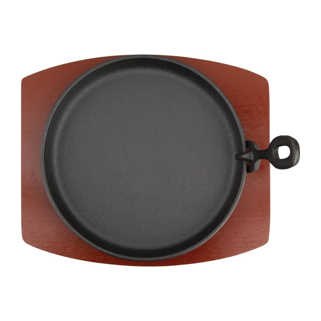 Olympia Cast Iron Round Sizzler with Wooden Stand CC311