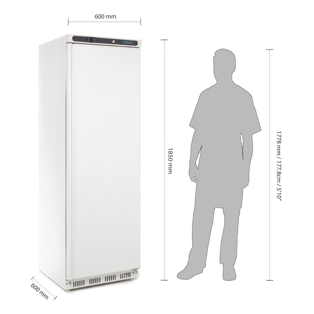 Polar C-Series Upright Fridge White 400Ltr CD612