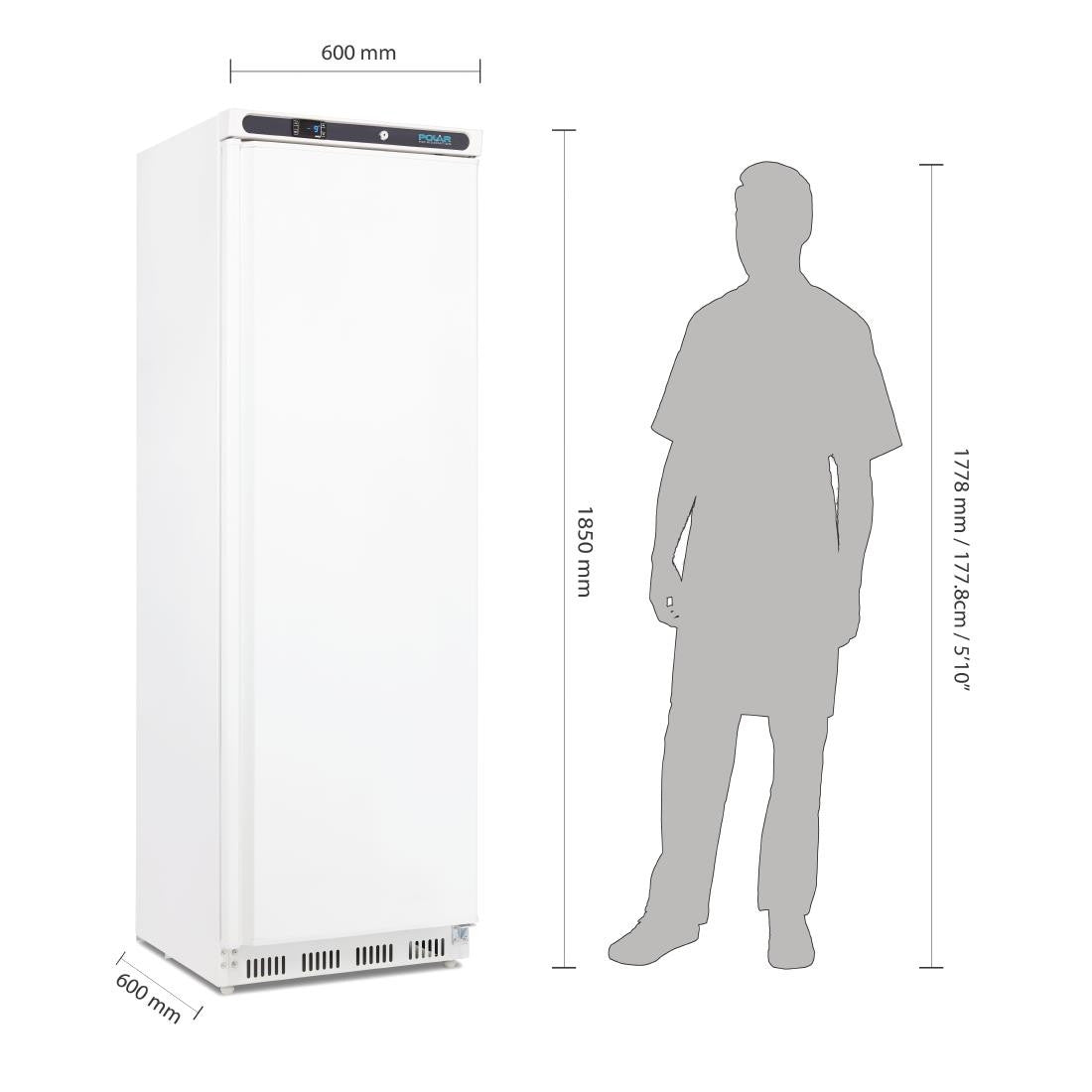Polar C-Series Upright Freezer White 365Ltr CD613
