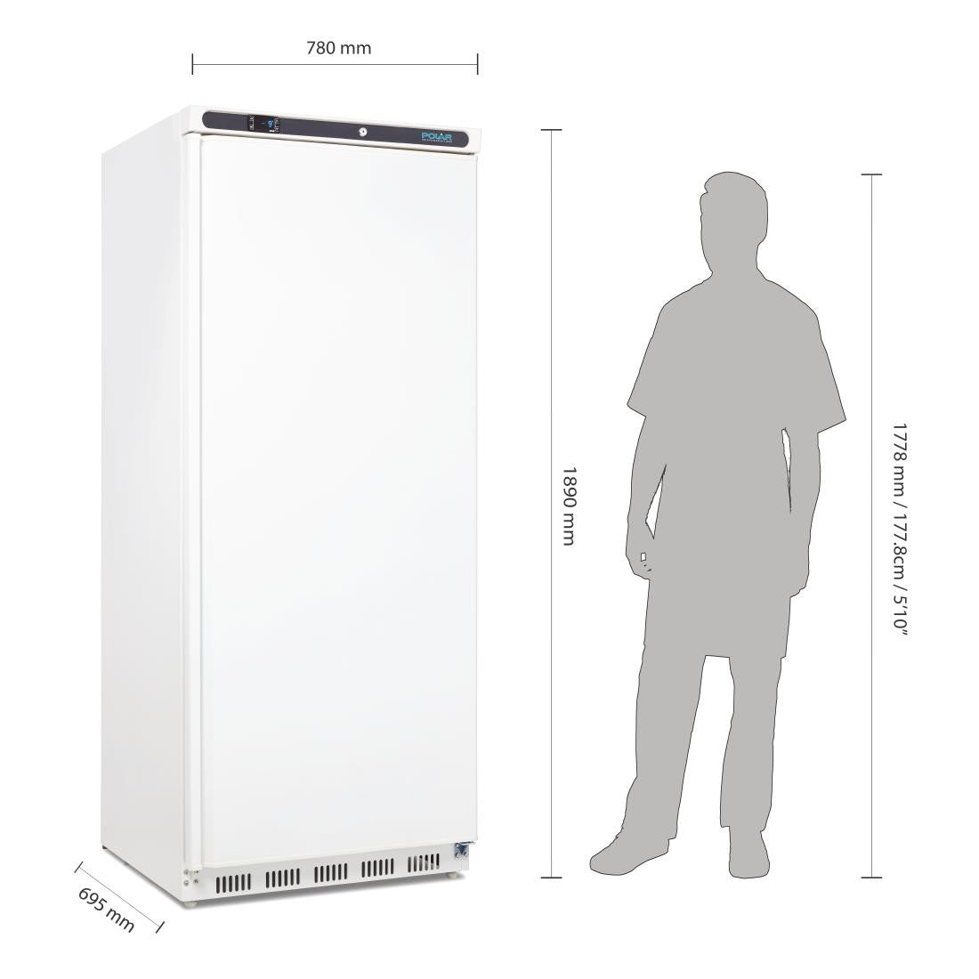 Polar C-Series Upright Freezer White 600Ltr CD615