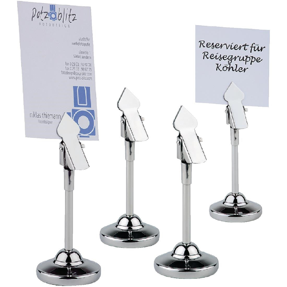 Stainless Steel Table Number Grips 105mm (Pack of 4) CF308