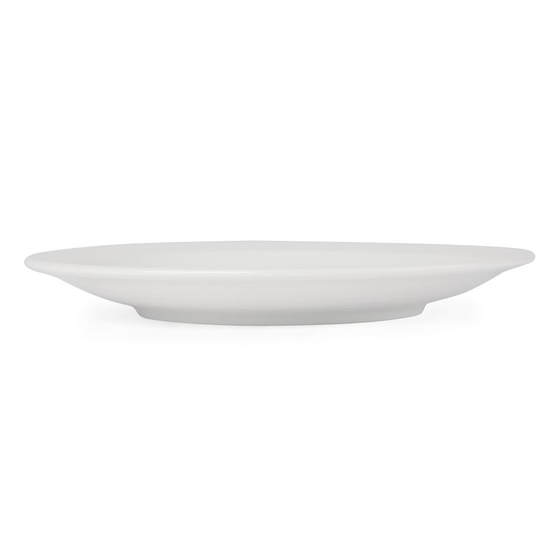 Side shot of Olympia Athena Narrow Rimmed Plates in a white background.
