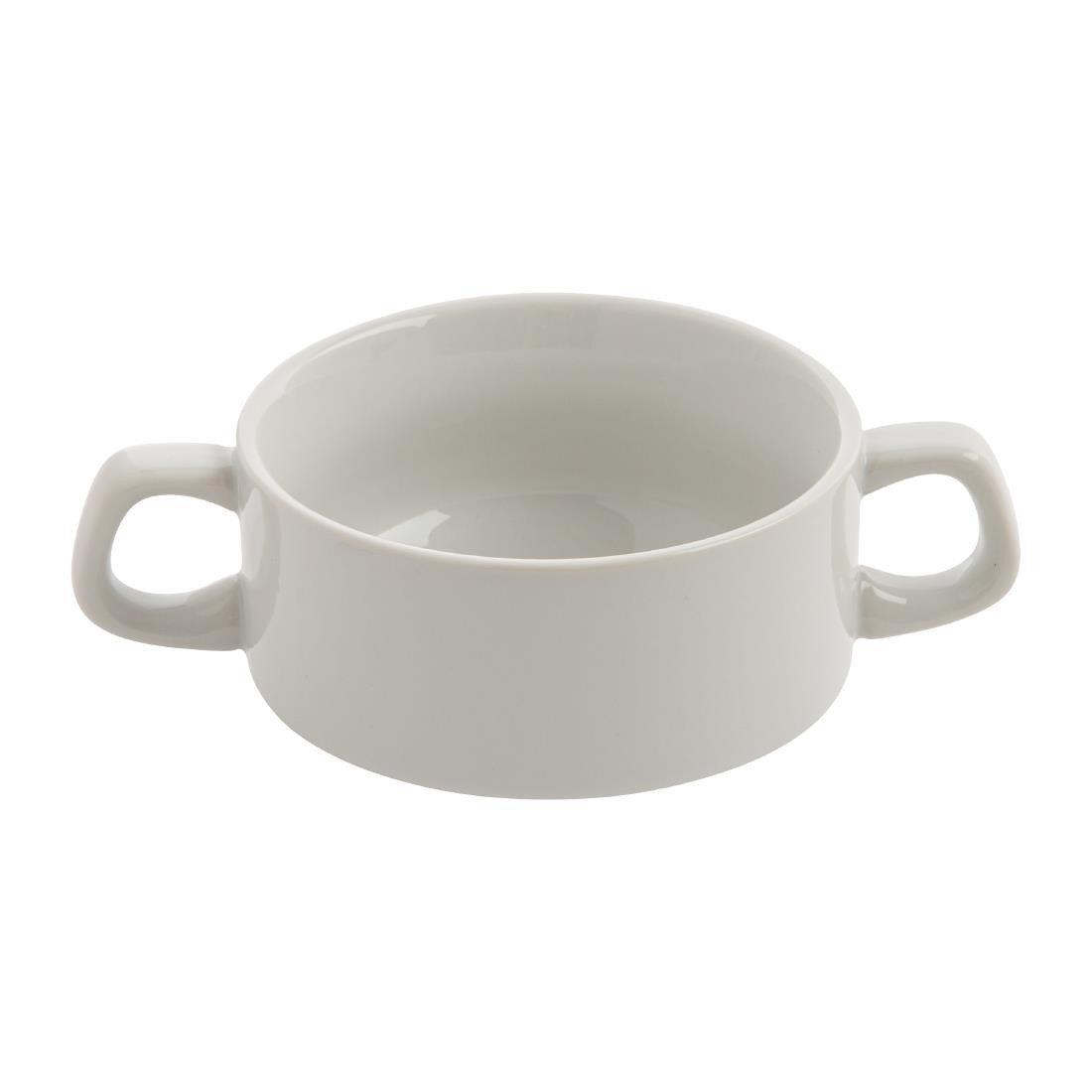 Side top view of Olympia Athena Stacking Soup Bowls 160mm 290ml.