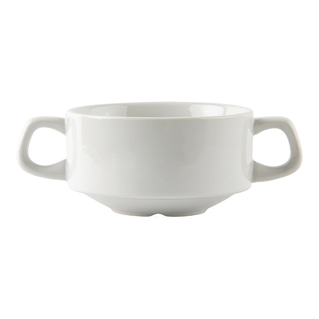 Side view of Olympia Athena Stacking Soup Bowls 160mm 290ml.