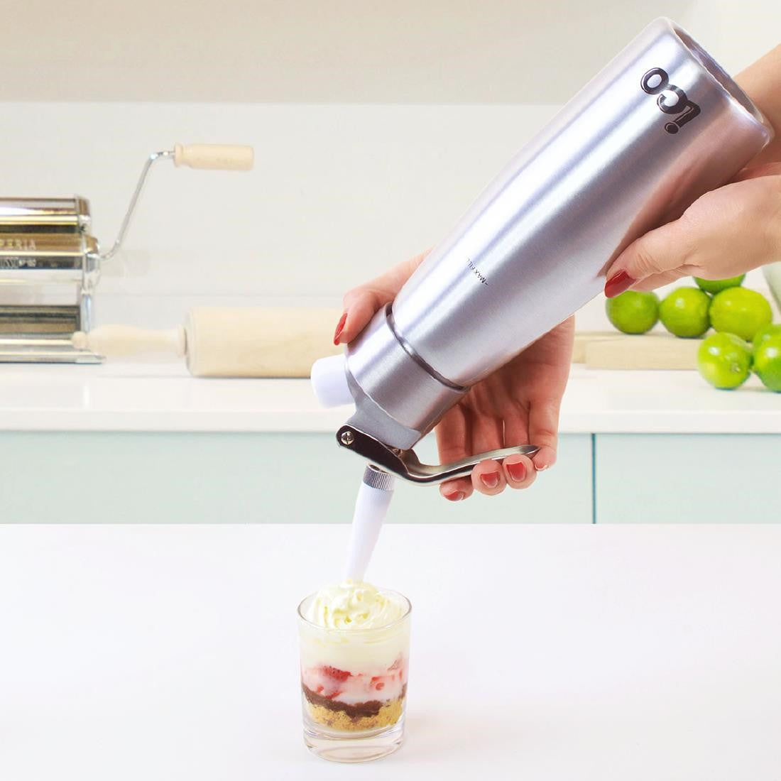 ICO Aluminium Whipped Cream Dispenser Silver 500ml CH036