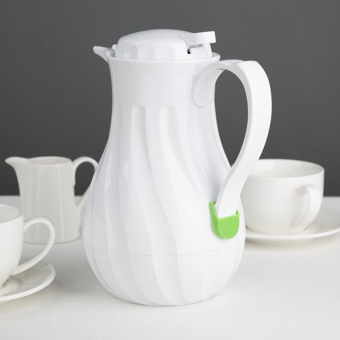 Olympia Insulated Swirl Jug White 1.2Ltr CH119
