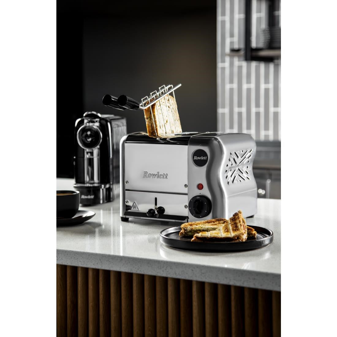 Rowlett Esprit 2 Slot Toaster Chrome w/2 x Additional Elements & Sandwich Cage CH177